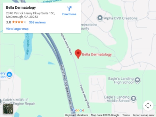 Get Directions to Bella Dermatology in McDonough, GA