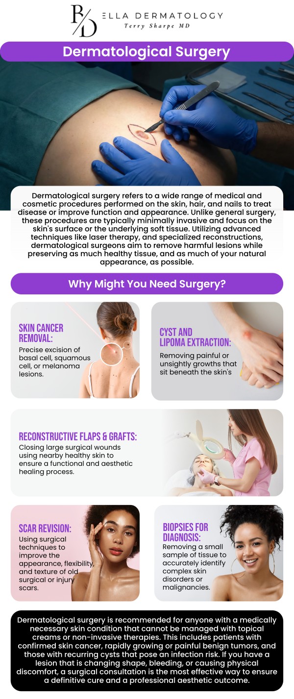 Common questions asked by patients: What types of dermatological surgeries are commonly performed? How do I know if I need dermatological surgery for my skin condition? What should I expect during a dermatological surgery consultation? What is the recovery time for dermatological surgery? For more information, contact us or schedule an appointment online. We are conveniently located at 2340 Patrick Henry Parkway Suite 150, McDonough, GA 30253. We serve patients from McDonough GA, Flippen GA, Stockbridge GA, Lovejoy GA, Hampton GA, Locust Grove GA, and surrounding cities.